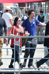 Billie Eilish Navigates Venice Canals in Casual Chic
