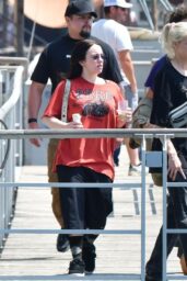 Billie Eilish Navigates Venice Canals in Casual Chic