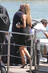 Brooks Nader Channels Italian Allure in Black Mini in Venice