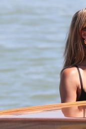Brooks Nader Channels Italian Allure in Black Mini in Venice
