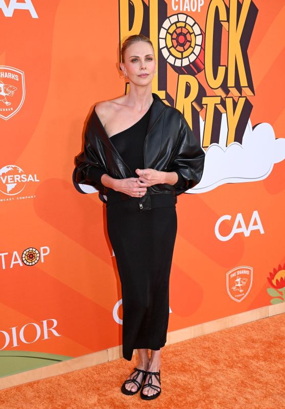 Charlize Theron Unveils Understated Chic at CTAOP Block Party