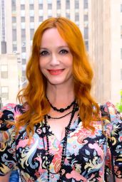 Christina Hendricks Embraces Floral Chic Outside NBC Studios
