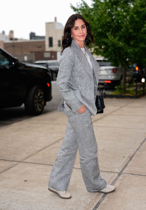 Courteney Cox Unveils Grey Suiting at TODAY Stages