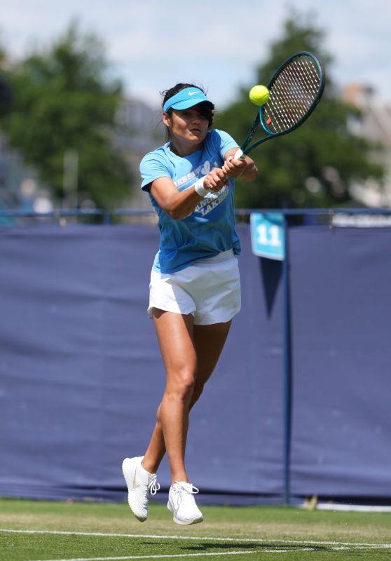 Emma Raducanu Warms Up for Eastbourne Open Challenge