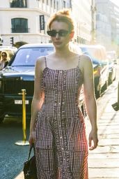 Emma Roberts Arrives in Paris, Radiates Gingham Chic