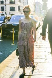 Emma Roberts Arrives in Paris, Radiates Gingham Chic