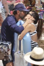 Eva Longoria Steps Out in Marbella in Striking Stripes