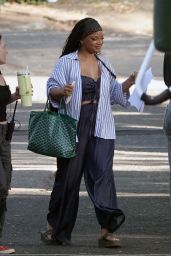 Halle Bailey Embraces Roman Chic on "Italianna" Set