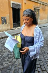 Halle Bailey Embraces Roman Chic on "Italianna" Set