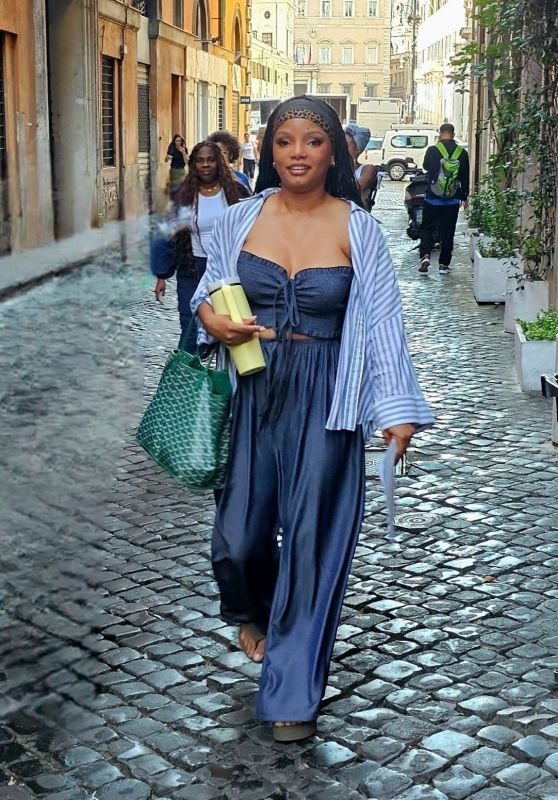 Halle Bailey Embraces Roman Chic on "Italianna" Set