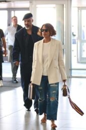 Halle Berry and Van Hunt spotted departing JFK Airport June 4, 2025
