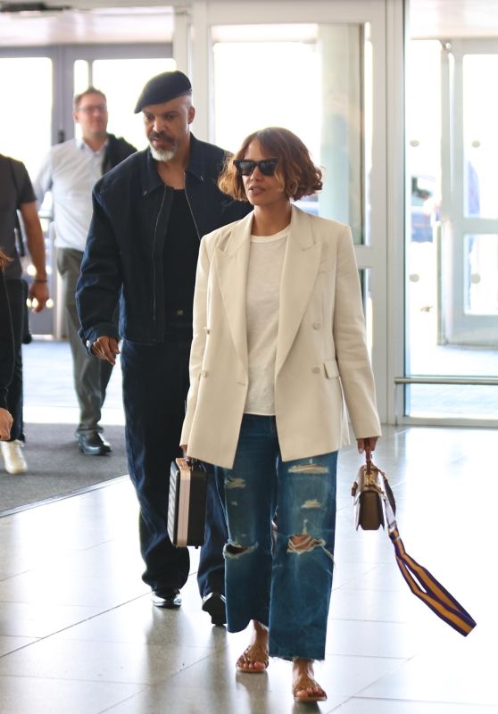 Halle Berry and Van Hunt spotted departing JFK Airport June 4, 2025