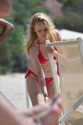 Heather Graham – Heating up in a red bikini, Sardinia Italy June 20 2025