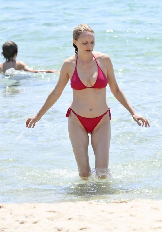 Heather Graham – Heating up in a red bikini, Sardinia Italy June 20 2025
