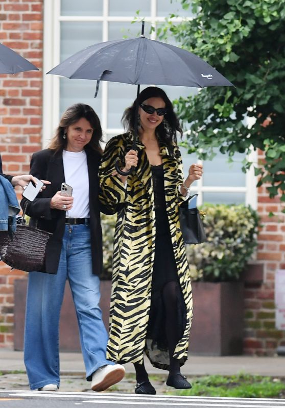 Irina Shayk: NYC Stroll in Zebra Print