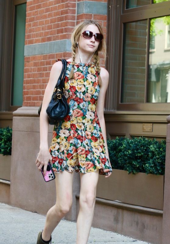 Kai Schreiber Blooms in Floral Mini-Dress on NYC Stroll