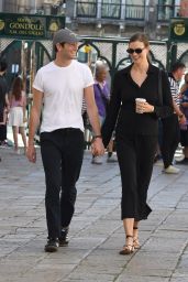 Karlie Kloss Strolls Venice in Chic Monochrome