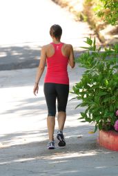 Katharine McPhee Runs Santa Monica in Vibrant Fitness Gear