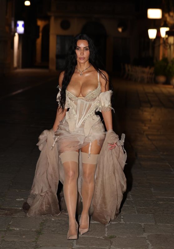 Kim Kardashian Unveils Sultry Dolce Notte Look in Venice