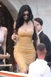 Kylie Jenner Channels Golden Lace Glamour in Venice