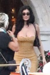 Kylie Jenner Channels Golden Lace Glamour in Venice