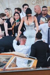 Kylie Jenner Dares in Silvery Blue at Bezos Venice Wedding