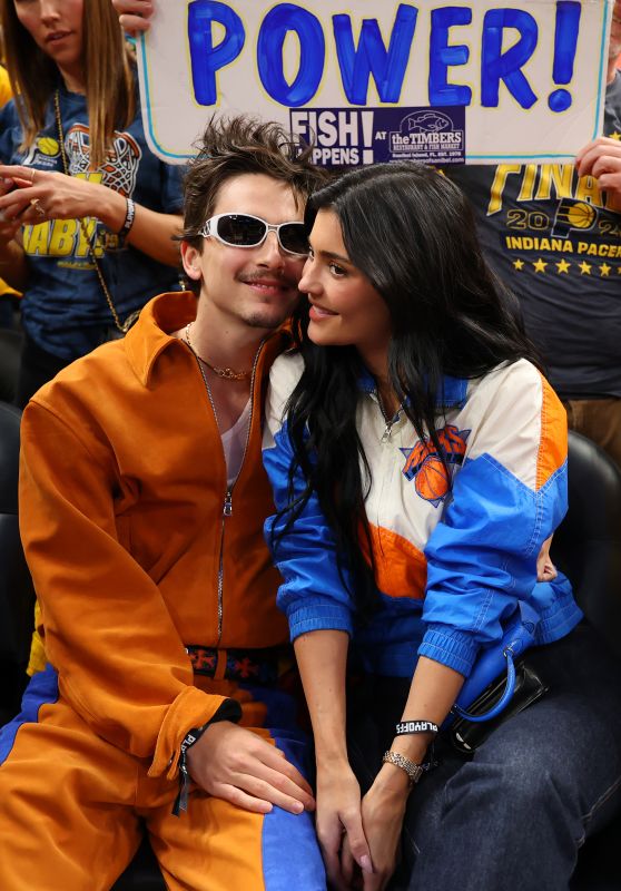 Kylie Jenner Timothée Chalamet Courtside Style Game 6 2025