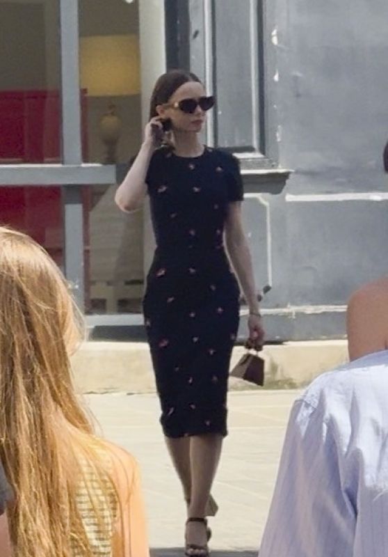 Lily Collins Filming "Emily in Paris" Season 5