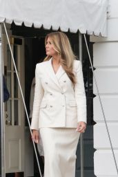 Melania Trump Unveils Adam Lippes Suit in D.C.