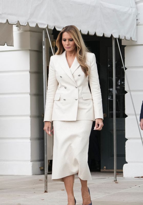 Melania Trump Unveils Adam Lippes Suit in D.C.