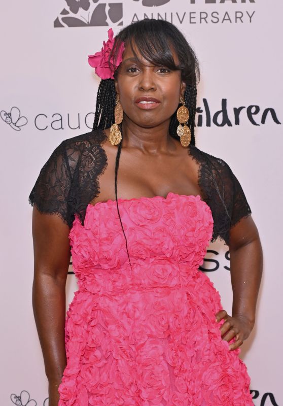 Michelle Gayle Charms in Rosy Pink at London