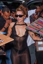 Miley Cyrus Sheer Dress NYC Return: 06.04.2025