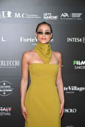 Nathalie Emmanuel Commands Filming Italy 2025 in Mustard Modernism