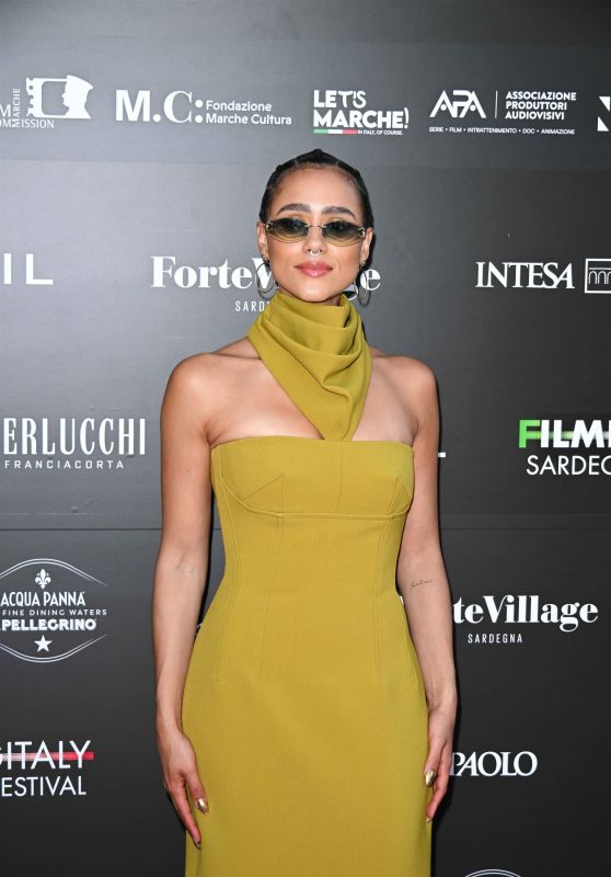 Nathalie Emmanuel Commands Filming Italy 2025 in Mustard Modernism