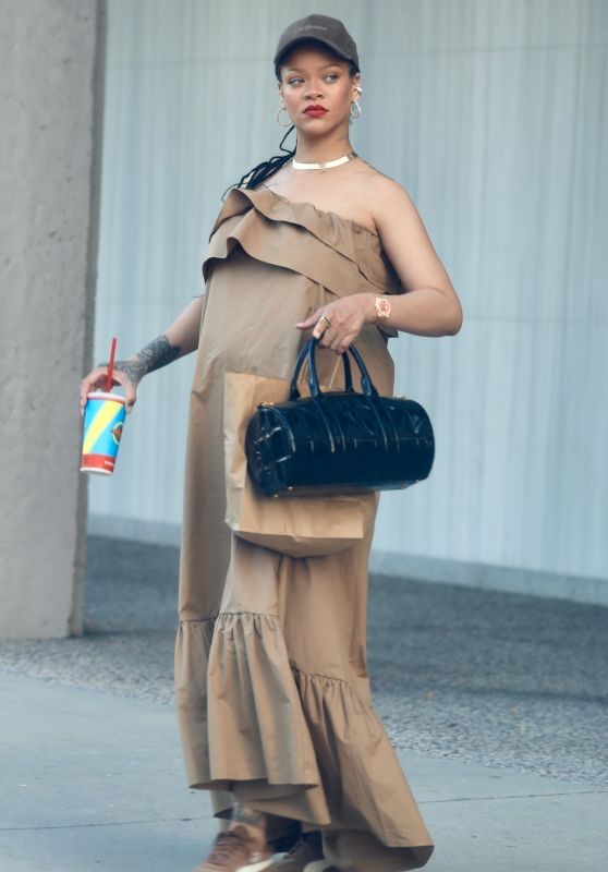 Rihanna Channels Boho-Chic at FatBurger in Los Angeles