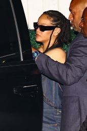Rihanna Debuts Braids, Denim at Giorgio Baldi Dinner