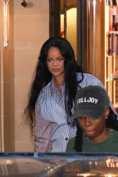 Rihanna Opts for Casual Chic Heading to Paris Fashion Show