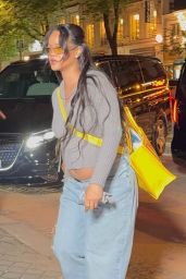 Rihanna Steps Out for Paris Family Dinner