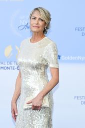 Robin Wright Shimmers in Golden Glamour at Monte-Carlo Television Festival