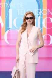 Sarah Rafferty Debuts Pale Pink Power Suit