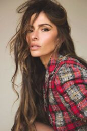 Sarah Shahi's Bold Plaid for Paradise Press