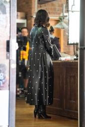Selena Gomez Wears Studded A.W.A.K.E. Mode Coat in NYC