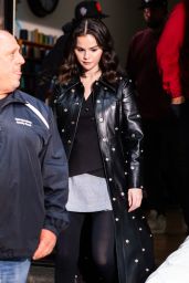 Selena Gomez Wears Studded A.W.A.K.E. Mode Coat in NYC
