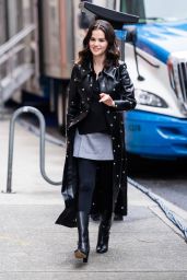Selena Gomez Wears Studded A.W.A.K.E. Mode Coat in NYC