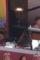 Swift Cheers Stanley Cup Final in Area Track Suit