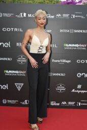 Tati Gabrielle Debuts Edgy Glamour at Filming Italy 2025