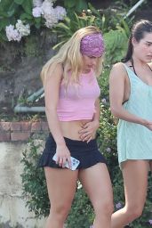 Addison Rae Debuts Bandana-Pink Cool on LA Pool Party Stroll