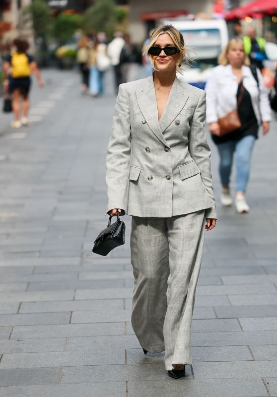 Ashley Roberts Debuts Power Suit at Heart Radio, July 7, 2025