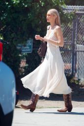 Bella Hadid Wows in Lace Mango Dress at LA Baby Shower