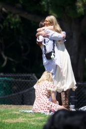 Bella Hadid Wows in Lace Mango Dress at LA Baby Shower